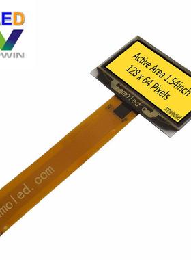 1.54寸新款白光oled显示屏UG-2864KSYMG25高亮黄色65mm蓝光厂家