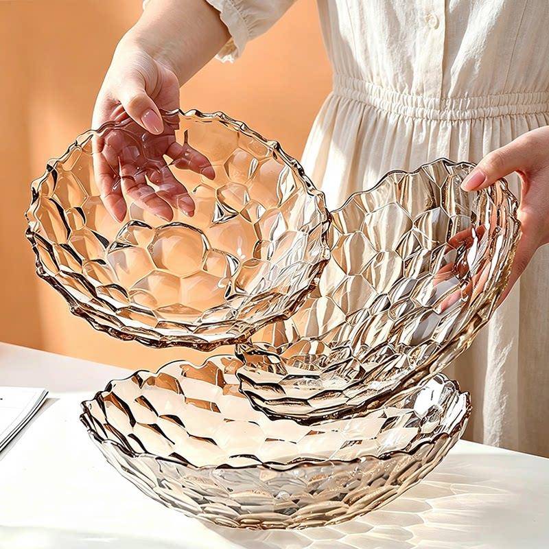 玻璃果盘客厅茶几家用办公室零食盘高端精致高颜值糖水子图片
