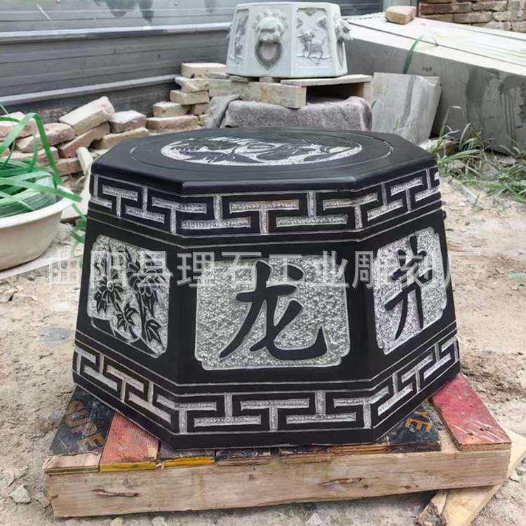 曲阳厂家供应石雕井台石井口仿古做旧井口石景区园林庭院装饰摆件