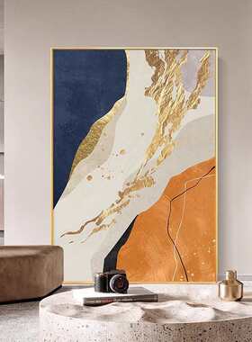 手绘油画抽象橙色入户玄关装饰画客厅沙发背景墙壁画大幅落地挂画