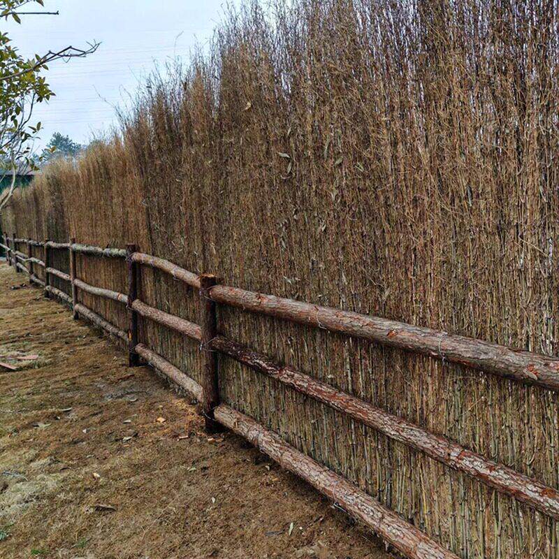 竹枝丫屏风围栏茅草屋顶装饰遮丑竹稍稻草仿真毛草农家乐民宿装饰