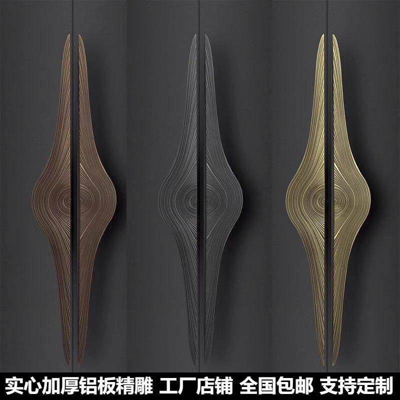 中式木门拉手高端酒店玻璃门把手铝板推拉门大门定制仿古对装logo