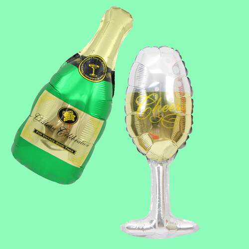 厂家直供新款迷你酒杯酒铝膜气球生日派对装饰百天装饰气球