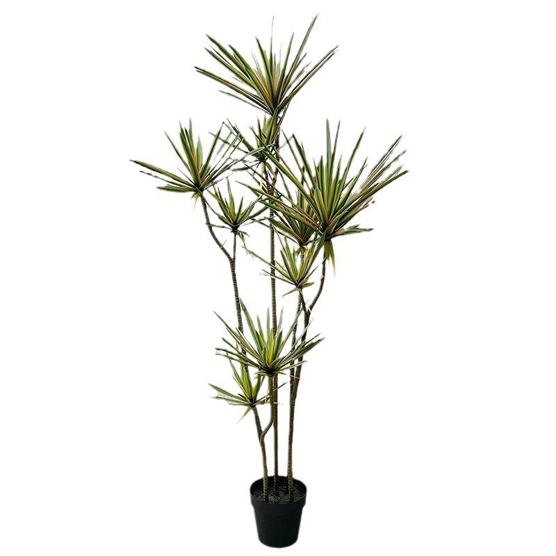 欧式风仿真_仿真绿植沙漠小叶植物千年木细针状叶子手感七彩铁树