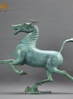 纯铜马摆件家居彷古青铜器马踏飞燕送领导办公室工艺礼品摆饰招财