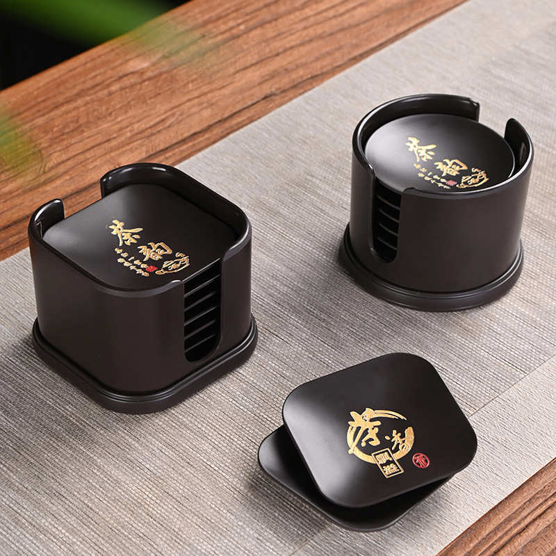 电木茶杯垫功夫茶道茶具隔热垫子杯托家用商务办公送礼套装雕刻