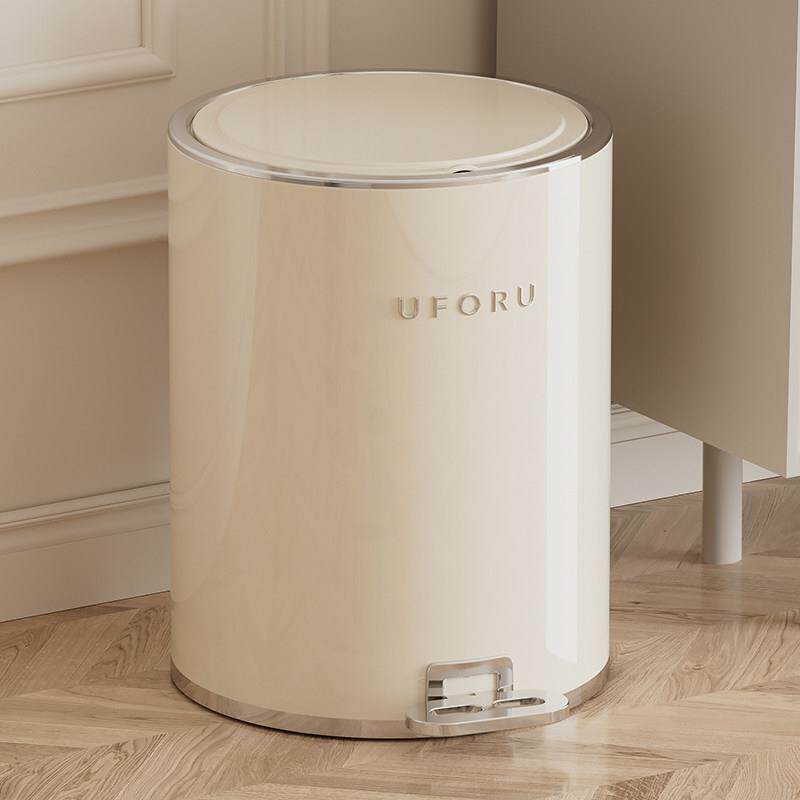 轻奢高颜值垃圾桶家用客厅高档化妆室厨房收纳桶大容量带盖子脚踏
