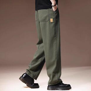 City纯棉休闲裤 中年男士 春秋美式 裤 复古重磅阔腿直筒工装 Palm