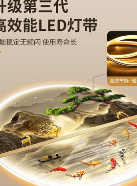 新中入户玄HS-06280关装饰画流生财水画带水山灯走廊式过道挂画迎