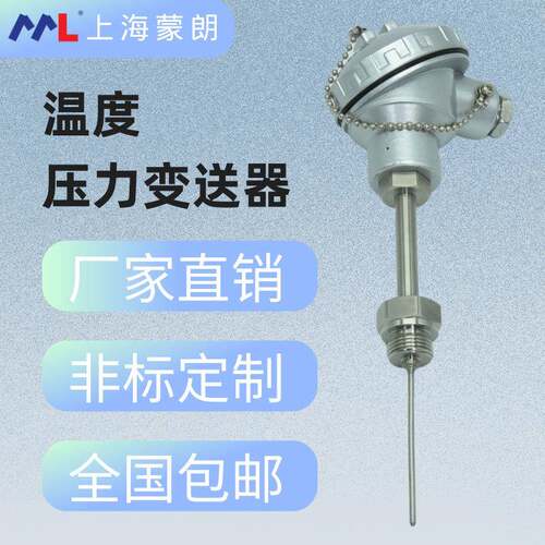 WZP铂热电阻PT100温度传感器PT1000K型铠装4-20mA温度变送器