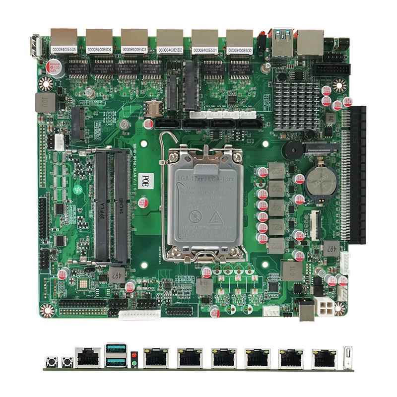 倍控B660六网卡12控主板2.5G网口4路PoE供电I3I5I7I9多核NAS 24V