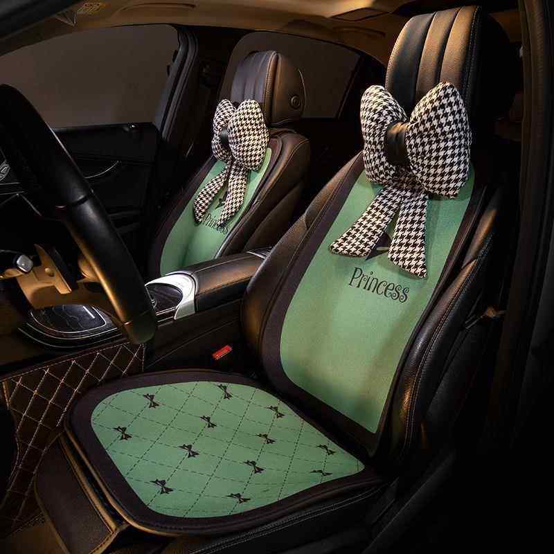 汽车坐垫冬季毛绒网红车内座椅加热后排座垫子单片女神款四季通用