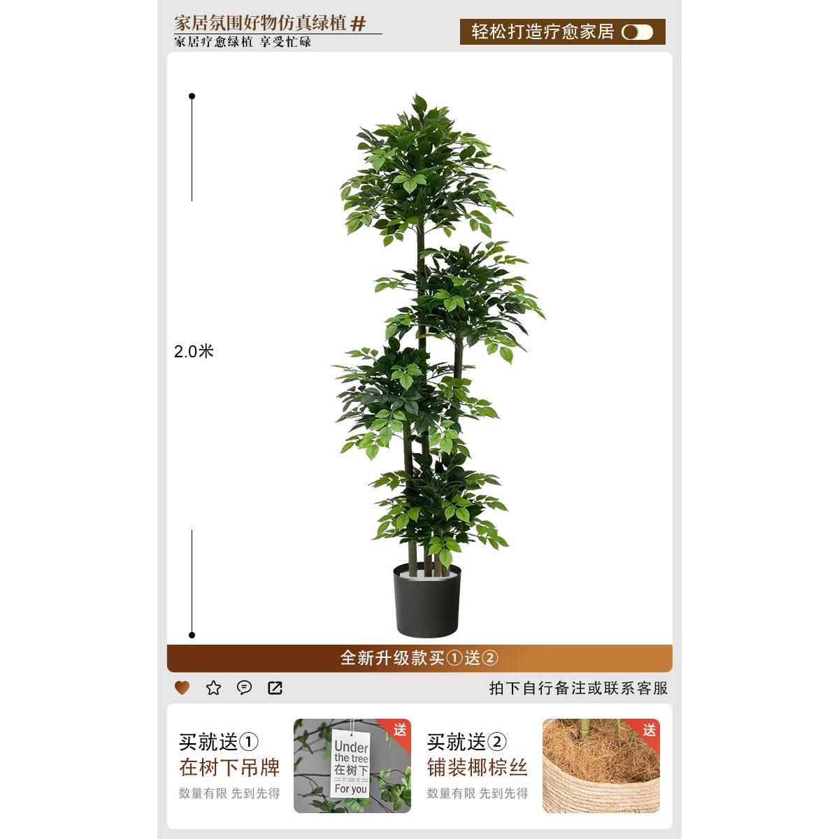 正品幸福树仿大真绿客厅型落地假内植物发财植树室家居装饰摆件假