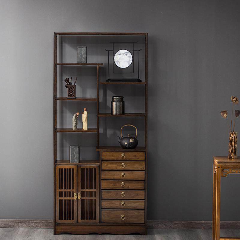 博古架实木中式置物架摆柜茶架茶室茶具收纳储物柜多层落地靠墙茶,住宅家具,多宝格/博古架,淘宝优惠券,粉丝福利购,淘宝优惠卷