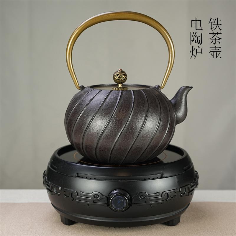 家用复古养生铸铁壶烧水泡茶壶电陶炉茶具套装新中式茶室摆件装饰