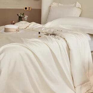 高端匹马棉全棉四件套纯色埋线被套纯棉床上用品白灰粉蓝紫色1.8