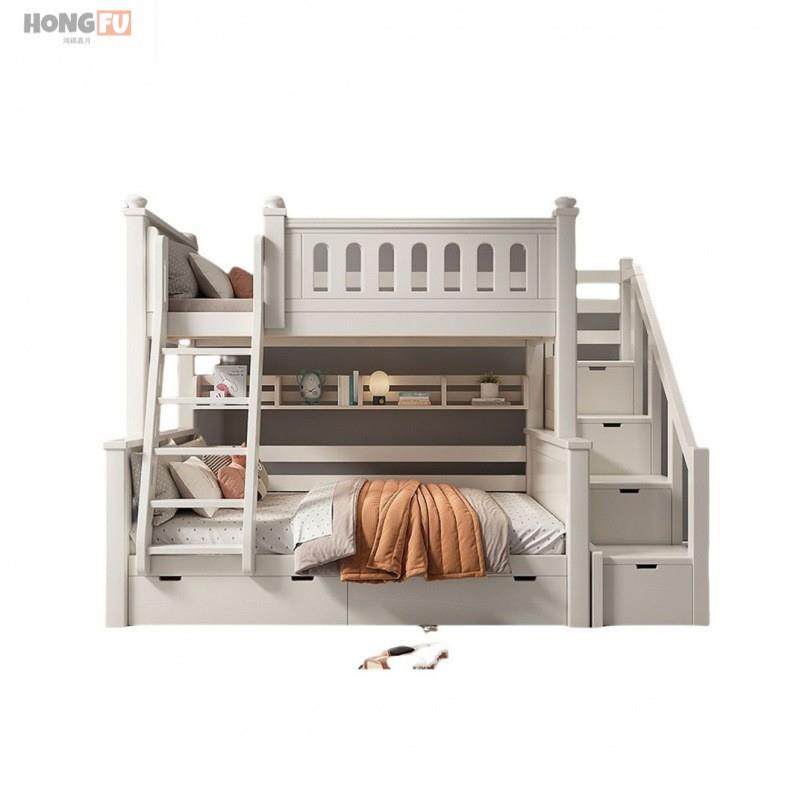 鸿福上下床双层床全实木儿童床高低床樱桃木加厚子母床母子两层上