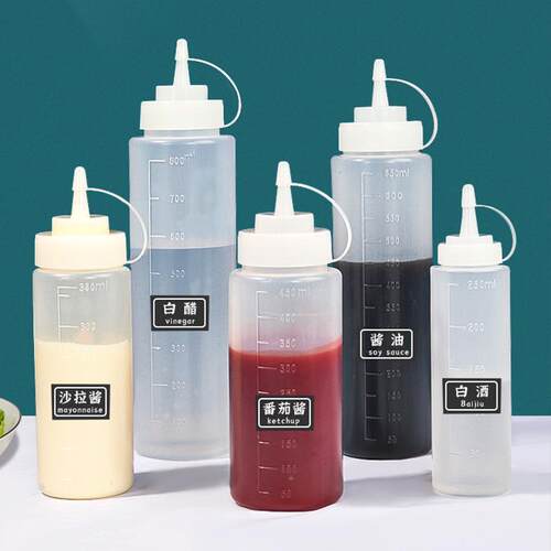 Kitchen salad dressing bottle, squeeze bottle, piping nozzle