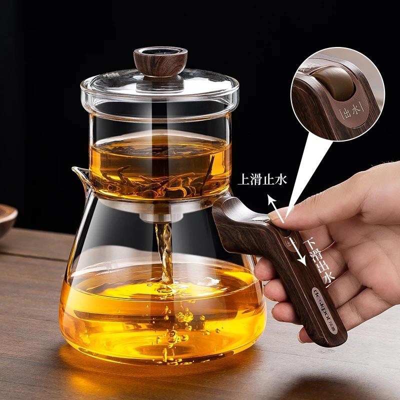茶㫥顶壶磁吸飘逸杯高端茶水分离懒人泡茶器第五代玻璃内胆泡茶壶