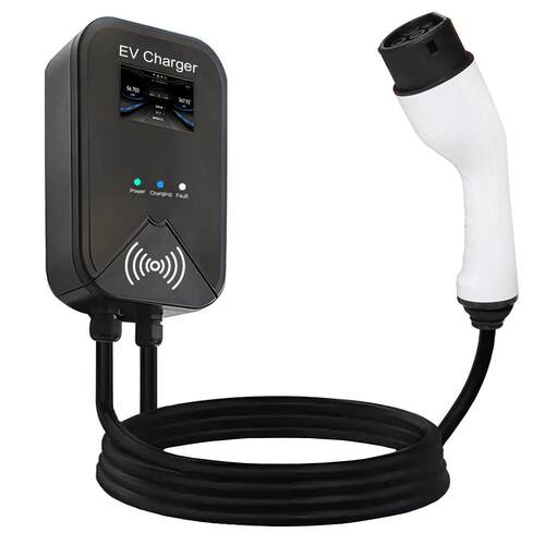 欧标壁挂式充电桩7kw单枪单相32a可刷卡/APP/WIFI带5米TPU线