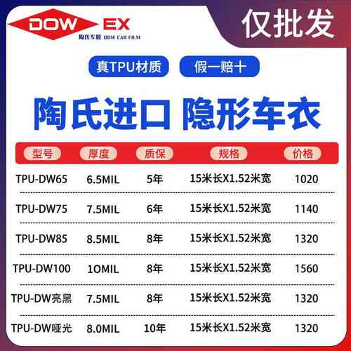 陶氏tpu隐形车罩 膜全车身漆面保护车罩贴膜汽车整车膜防刮蹭