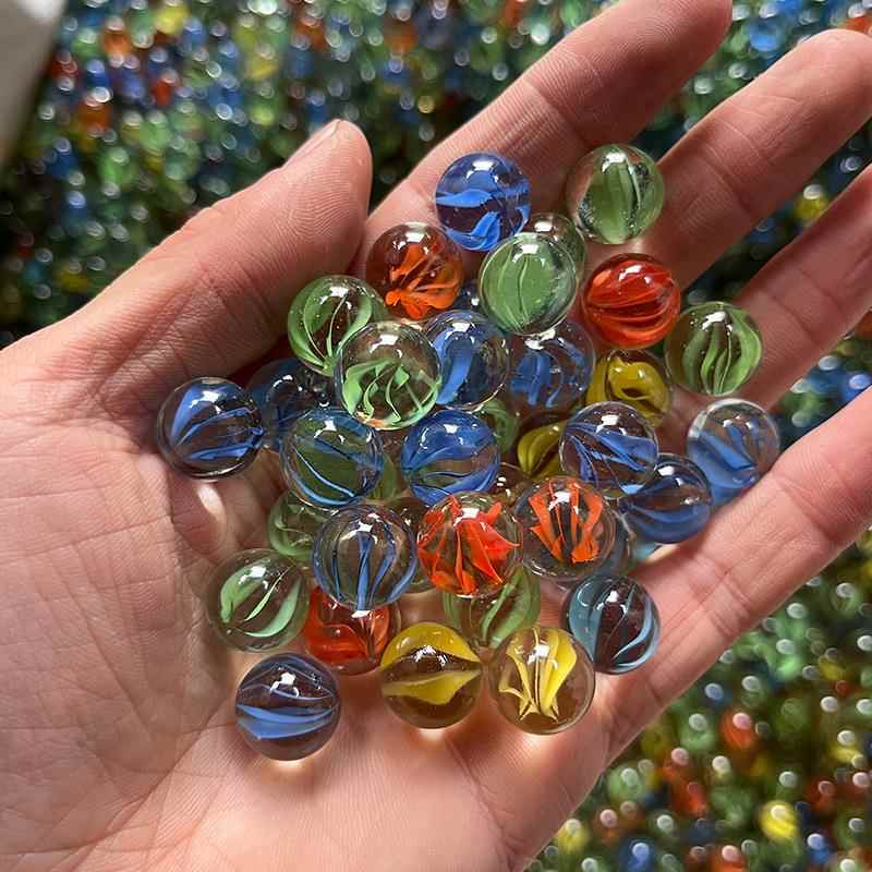 玻璃珠14mm16mm25mm高白八瓣玻璃珠弹珠机用玻璃弹珠花心玻璃球