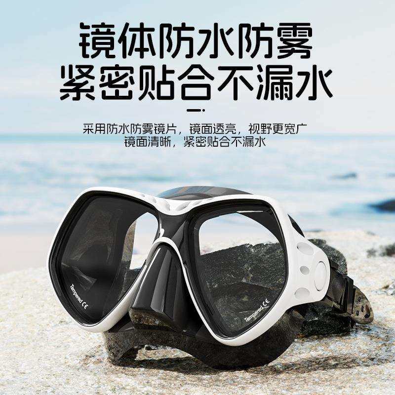 潜水套装专业浮潜二宝浮潜面罩全干式呼吸管浮潜套装可配近视镜片