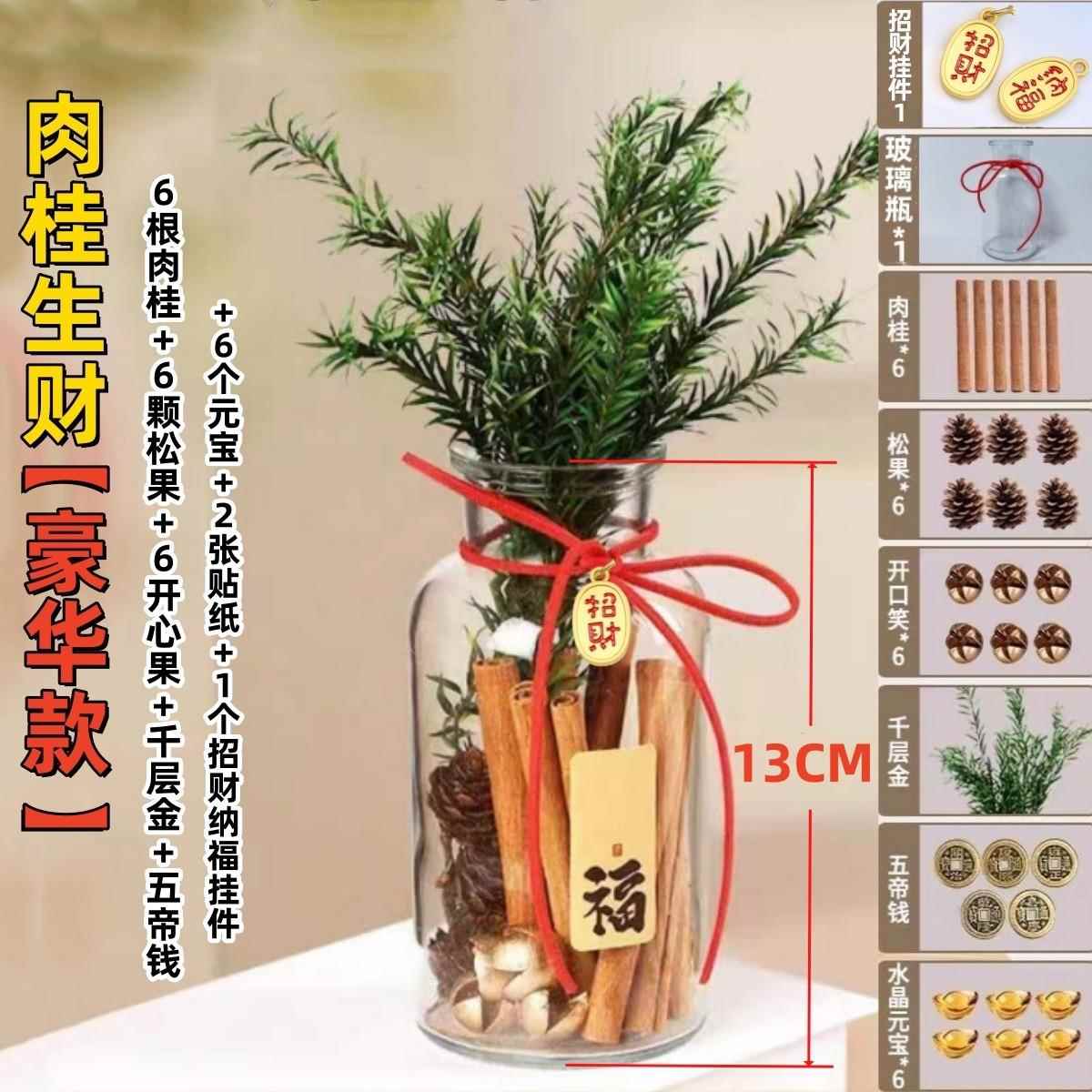 正品七米招财肉桂生财摆随粒身携带聚米瓶办公室厅桌面件客店铺装