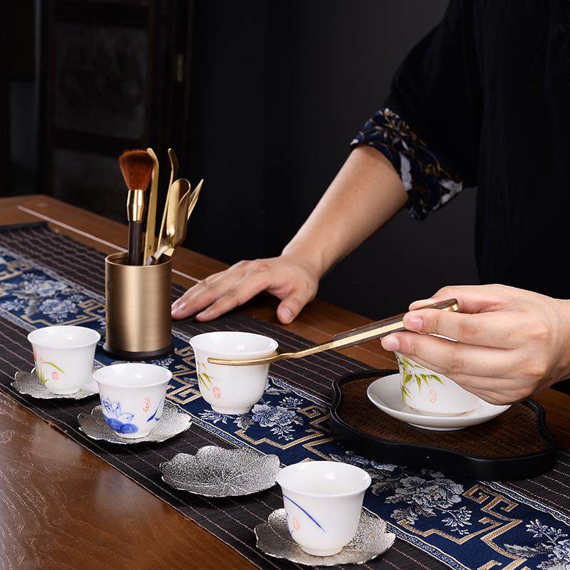 天九新款黑檀实木铜茶道六君子 功夫茶勺茶夹配件六君子茶具配件,餐饮具,茶具礼盒,淘宝优惠券,粉丝福利购,淘宝优惠卷