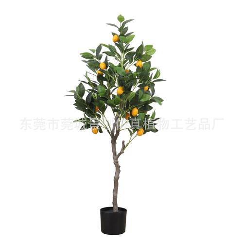 现货仿真柠檬树装饰客厅假绿植落地盆栽假树室内人造橘子树