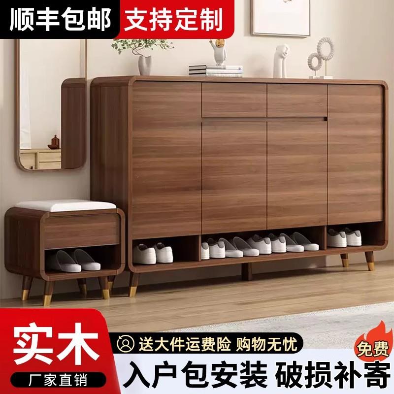 鞋柜家用门口外楼道大容量入户玄关柜坐凳新款木质收纳经济型鞋架