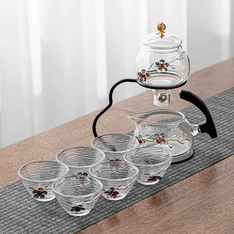 高档玻璃懒全动公功夫茶人具红茶套装家用简自约创意日式办室冲泡