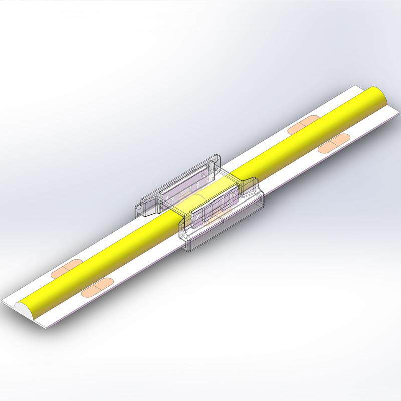 LED低压灯带免焊接头COB通用led条灯带中间接头5/8厘10mm透明L型