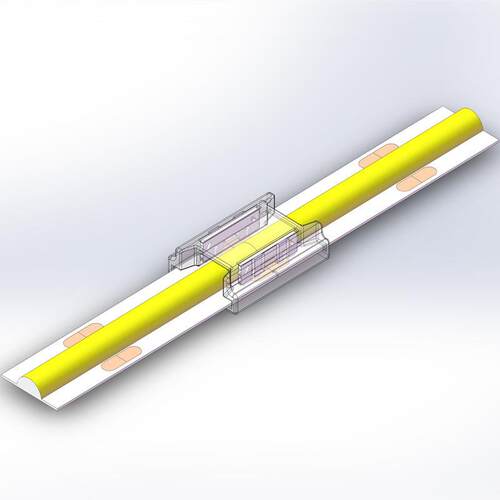 LED低压灯带免焊接头COB通用led条灯带中间接头5/8厘10mm透明L型