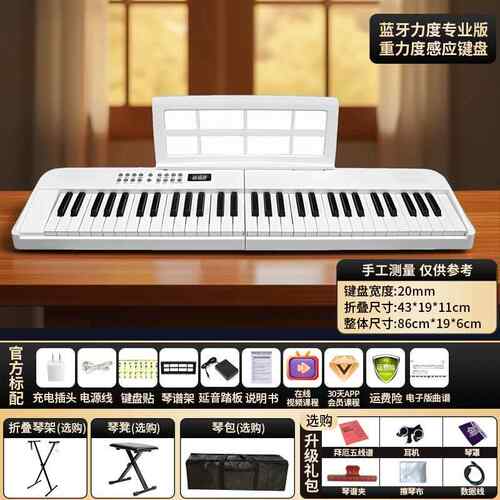 正品逸电子琴家用可折叠可式携充电初学成年儿童幼师入门61键钢创