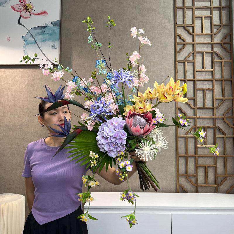 诧寂风彷真花束客栈软装假花摆设民宿覆古风帝王插花套装高端花艺