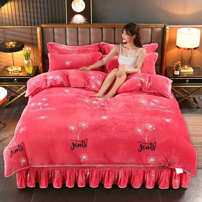 加厚牛奶绒被套冬季珊瑚绒被罩加绒.四件套规格