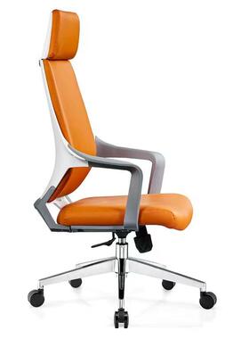 现代简约高KR001背白色办公椅议老板椅皮质大班椅家用靠椅会背电