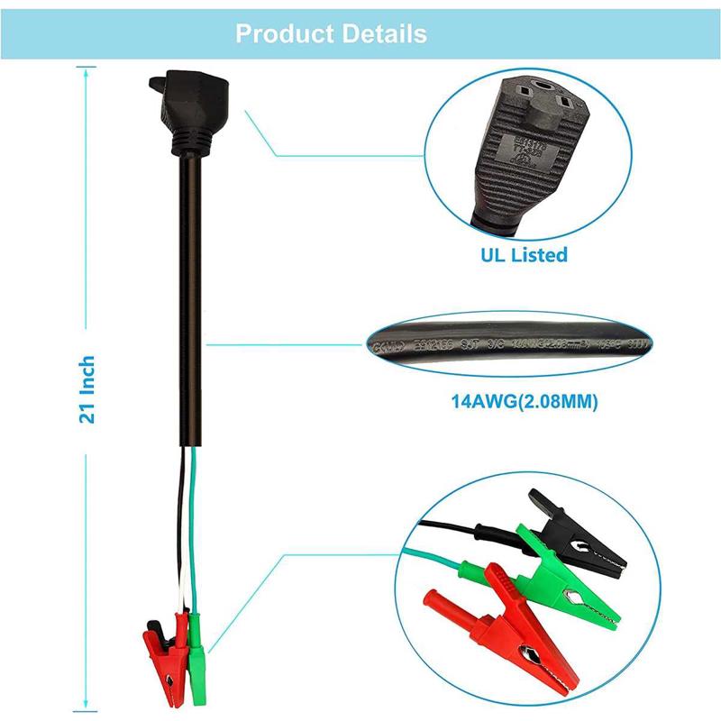 14AGW三芯美规电源线母插带鱼夹母插带鱼夹设备断路器查找器附件