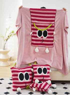 多巴胺多功能时尚拎手抱办被子两用汽车沙发盖毯二合一公F977HT6H