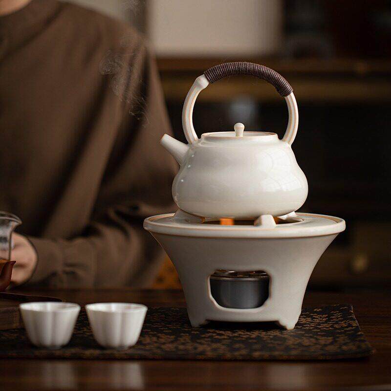 煮茶壶樱花粉提梁烧水煮茶器酒精炉明火茶炉炭炉户外围炉煮茶炉