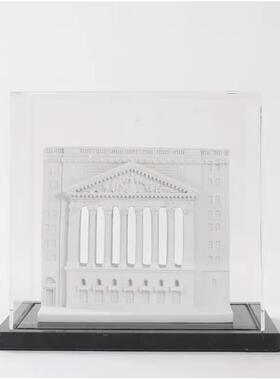 现代简约建筑模型树脂摆件创意客厅玄关书桌亚克力罩家居软装饰品