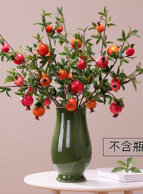 高档永花悦摆 家居装饰中件法式古陶瓷瓶绿色奶油瓶餐桌插花轻奢