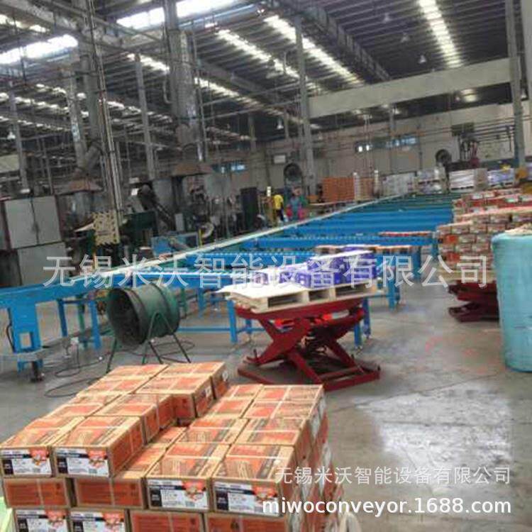 仓储物流滚筒输送线 大桶油桶装水辊道输送机 纸箱周转筐输送系统