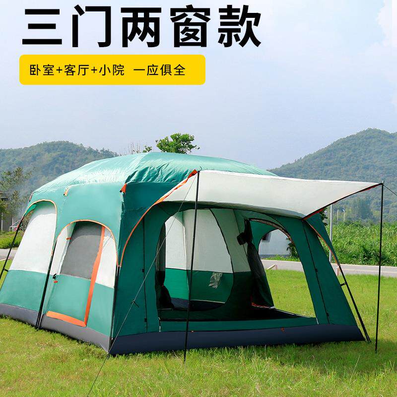 户外旅游两房一厅大帐篷野营6-8人8-12人二室一厅露营帐篷大空间