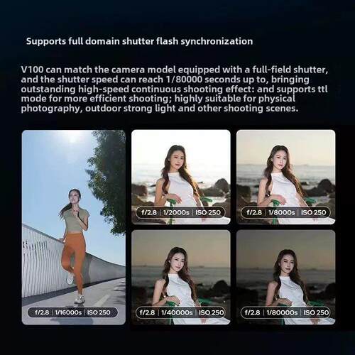 Godox V100相机闪光灯高速Ttl 100W单反相机热靴灯户外拍摄灯