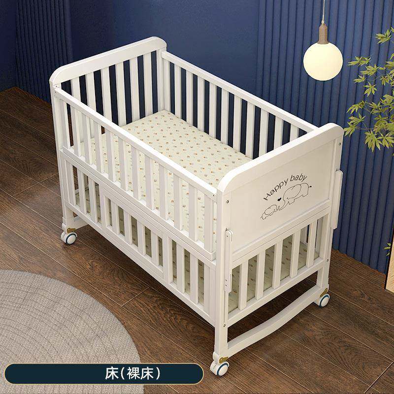 婴儿床实木环保欧式多功能拼接大床宝宝bb可移动新生儿童摇篮床