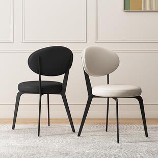 意式极餐椅代家用轻奢现简简XNY约餐厅餐桌圆法形靠背凳子式奶油