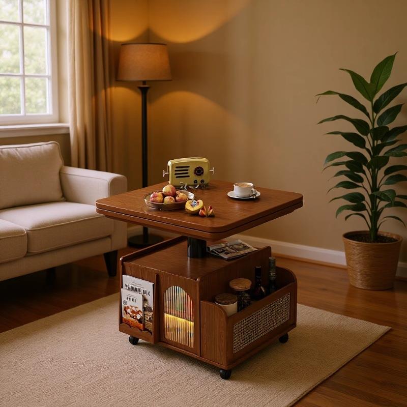实木移动茶几多功能升降茶台折叠小户型推车客厅茶桌沙发餐桌两用