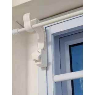 窗帘杆架卡夹式免打孔伸缩杆支撑托窗框固定器罗马杆固定座挂钩